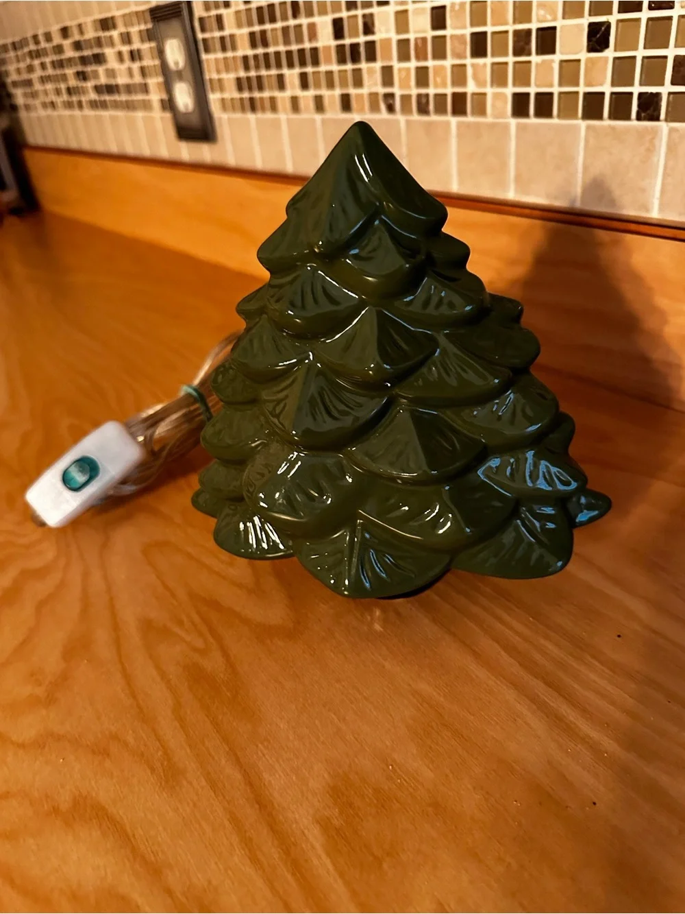 Yankee candle Green Ceramic Christmas Tree Holiday wax melter